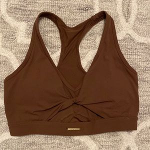 Whitney Simmons x GYMSHARK Brown Sports Bra.